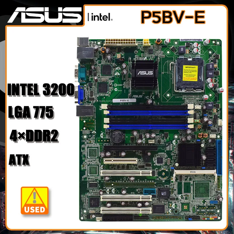 

ASUS P5BV-E LGA 775 Motherboard DDR2 8GB SATA 2 USB2.0 VGA ATX Intel 3200 Motherboard For Core 2 Duo E6850 E8500 cpus