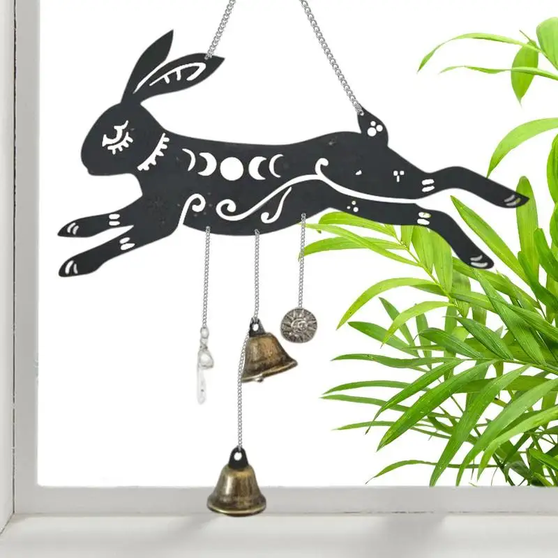 

Garden Wind Chimes Alloy Vintage Rabbit Wind Bell Decoration Supplies With Fine Details For Doors Courtyards Gardens Balconies