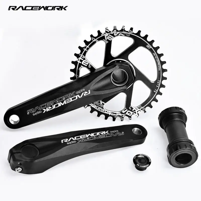 

Bicycle Crank Chainwheel 104BCD MTB Bike Crankset Aluminum Alloy With Bottom 170mm Crank Black 32T 34T 36T 38T Plate