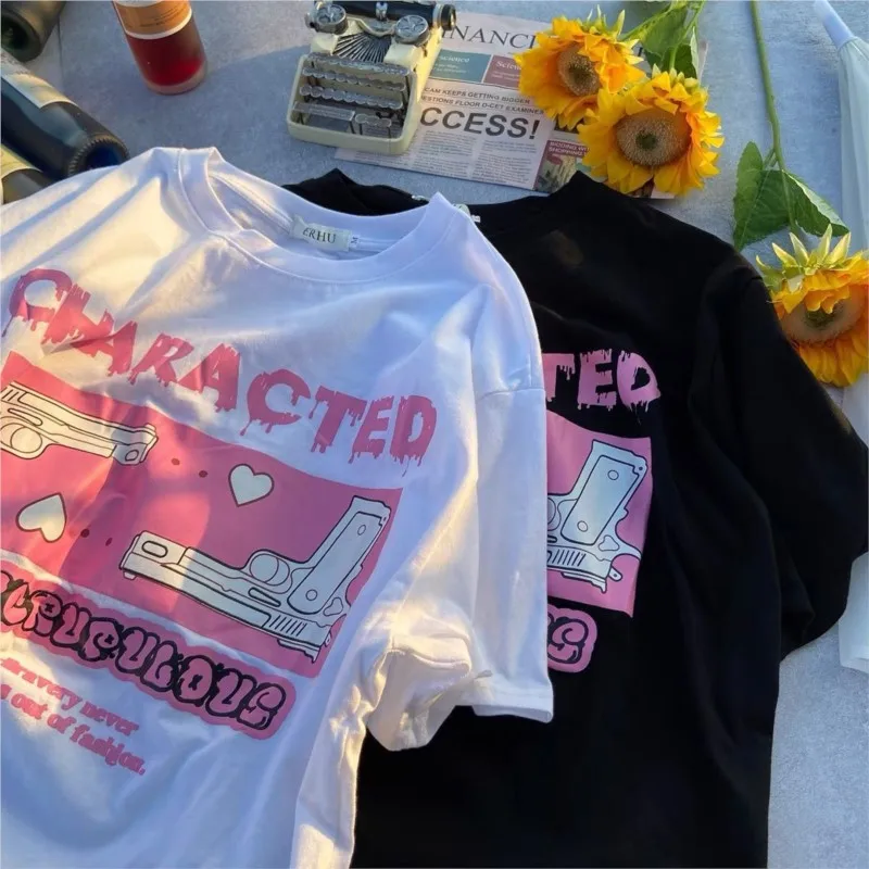 

Футболка женская оверсайз с коротким рукавом, в японском стиле