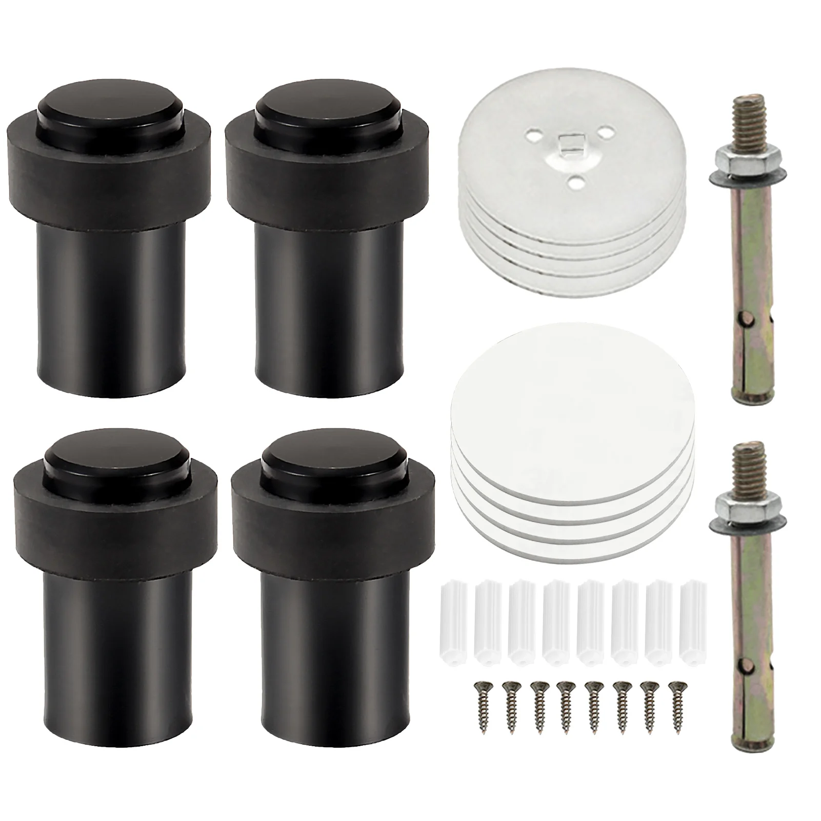 

Door Stopper Shock Proof Low Noise Stainless Steel Furniture Hardware Durable Adhesive Anti Scratch Solid Drill Free Portable
