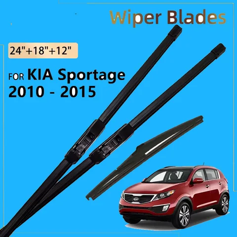 3 комплекта щеток переднего и заднего стеклоочистителя для KIA Sportage SL 2010-2015 2014 2013 2012, автомобильные аксессуары, щетки для лобового стекла