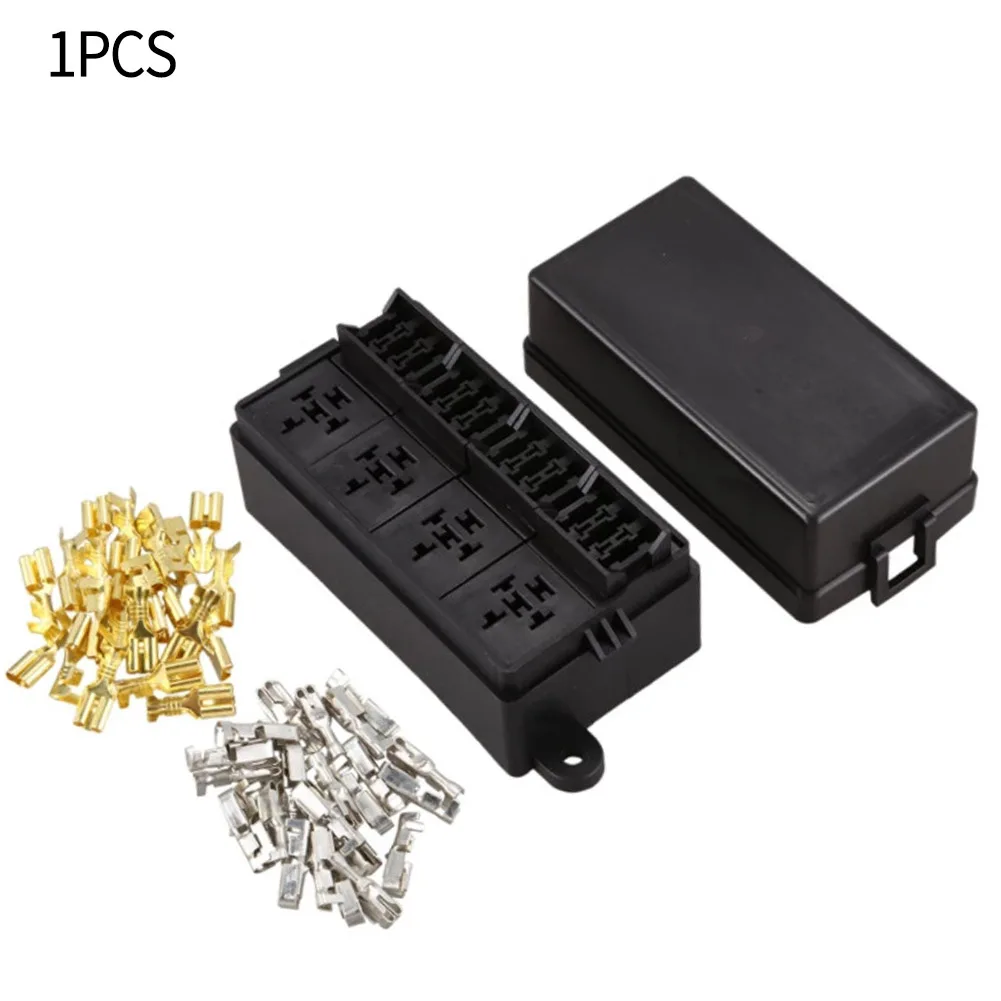

Durable 12 Way Blade Fuse Box W/ Paddle/Fuse Terminal 4 Pin 12V40A Relay For Car Marine Boats Electrical Equipment
