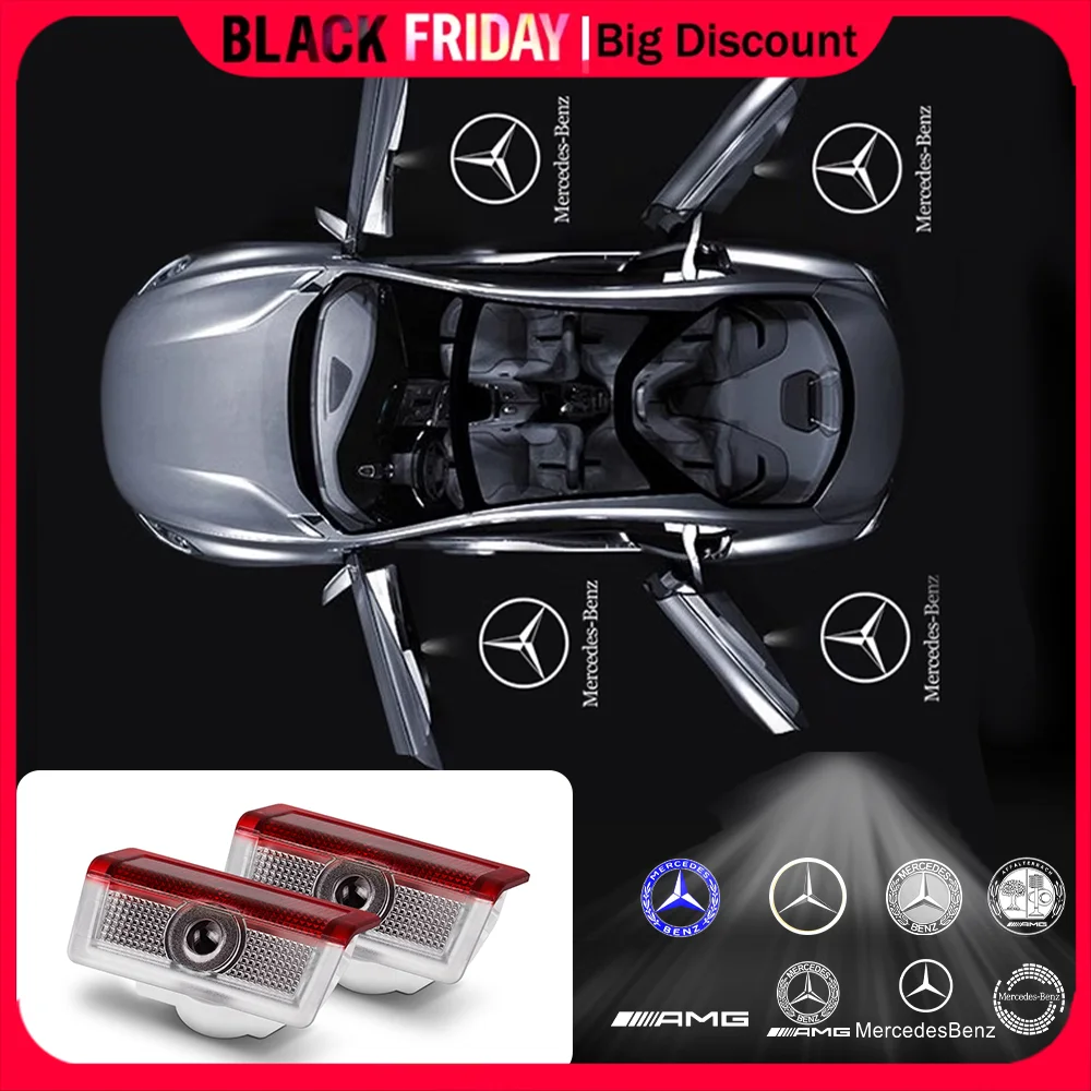 4 шт. HD автомобильные дверные люстры лазерные приветственные лампы для Mercedes Benz M E B