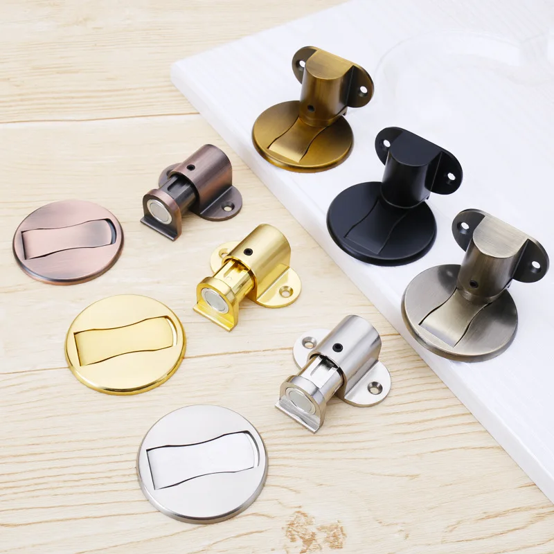 

Stainless Steel Adjustable Floor Anti-Collision Door Stop Door with Zinc Alloy Magnetic Touch Buckle