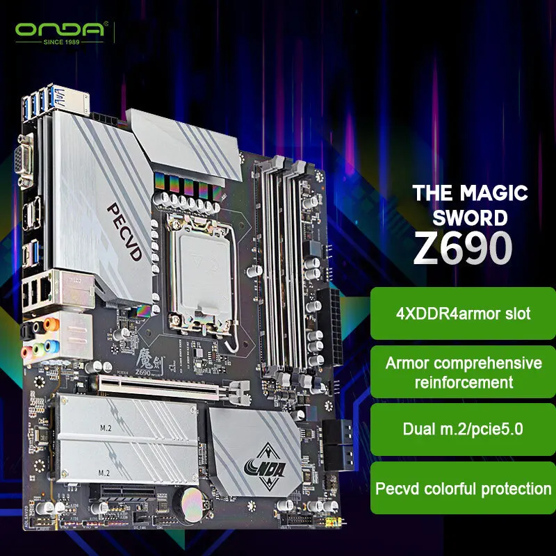 

ONDA Magic Sword Z690 Motherboard INTEL LGA1700 DDR4 MATX PC Gaming