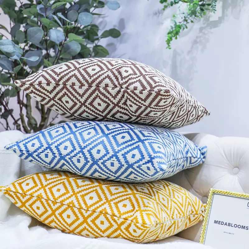 

Cover Geometric Decorative Pillows 45*45 Cotton Pillow Cover For Living Room Sofa Decoative Kussenhoes Home Decor