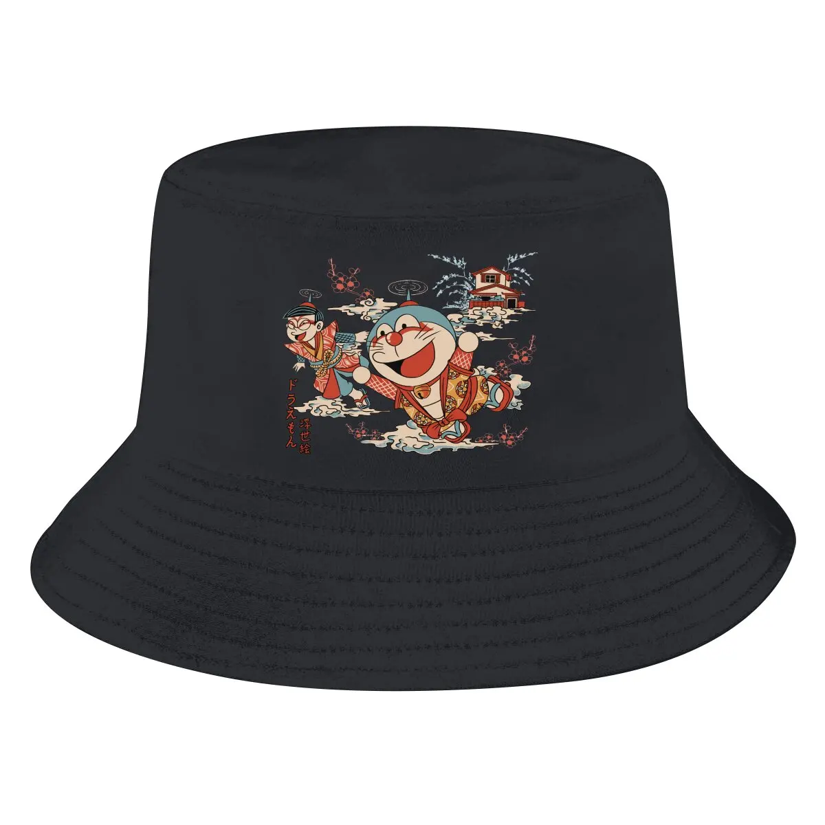 

ADVENTURES Unisex Bucket Hats Doremon Cartoon Hip Hop Fishing Sun Cap Fashion Style Designed