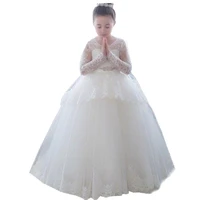 flower girl dresses gown baby girl dresses for birthday beaded puffy little girls pageant dress toddler first communion gowns