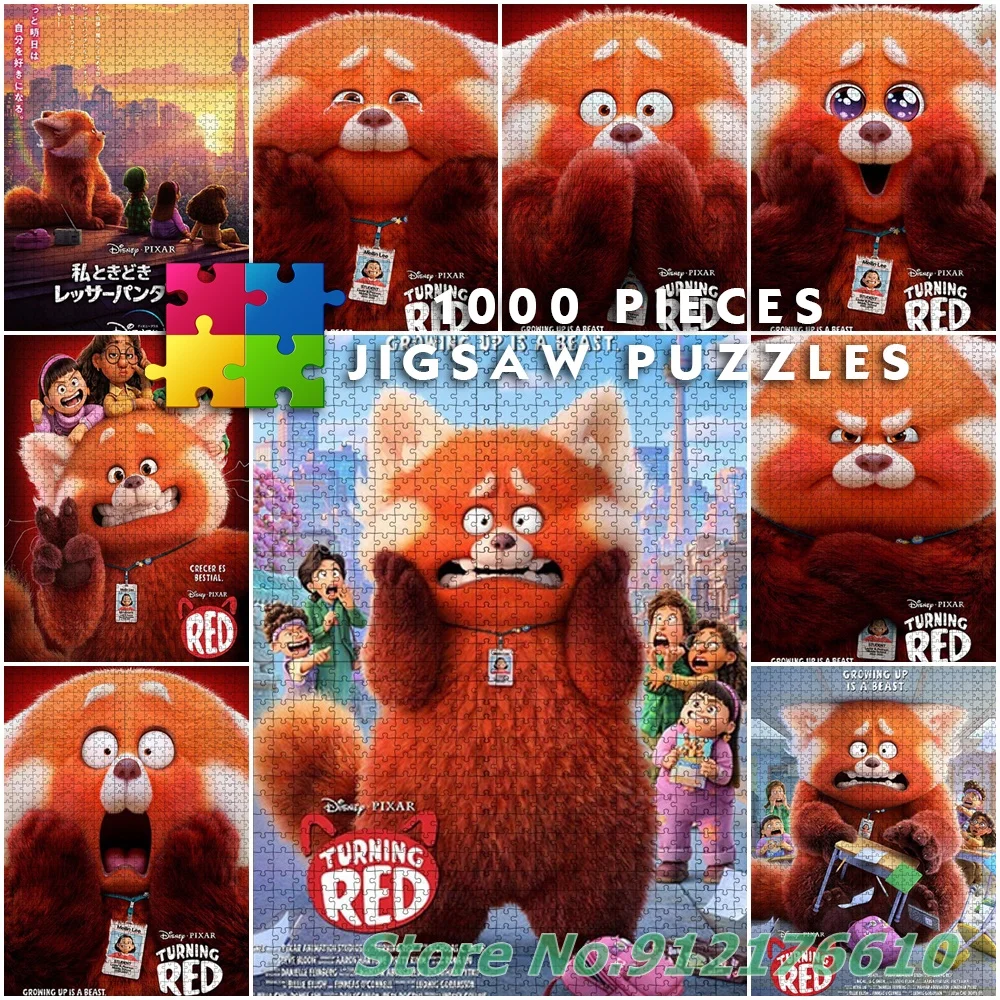 

Growing Up Is A Beast 1000 Pieces Jigsaw Puzzles Disney Anime Turning Red Movie Cartoon Puzzles Diy Decompress Educational Toys