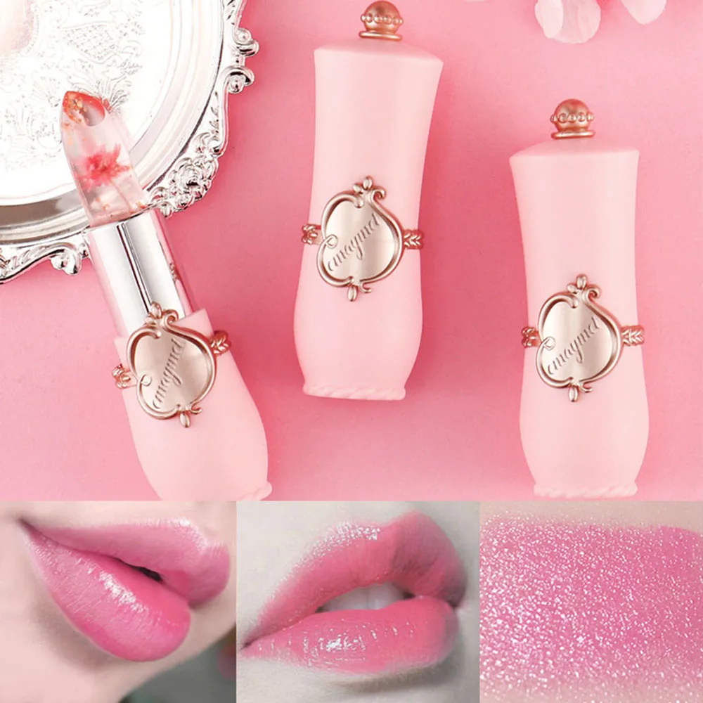 6 Colors Flower Transparent Lipstick Lasting Moisturizer Crystal Jelly Lipsticks Temperature Color Changing Lip Balm Lips Makeup