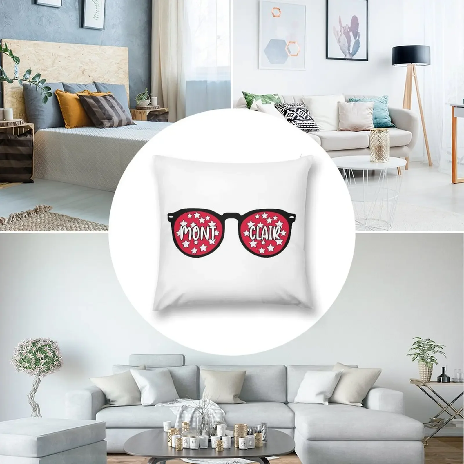 Montclair State Печатная декоративная наволочка из полиэстера