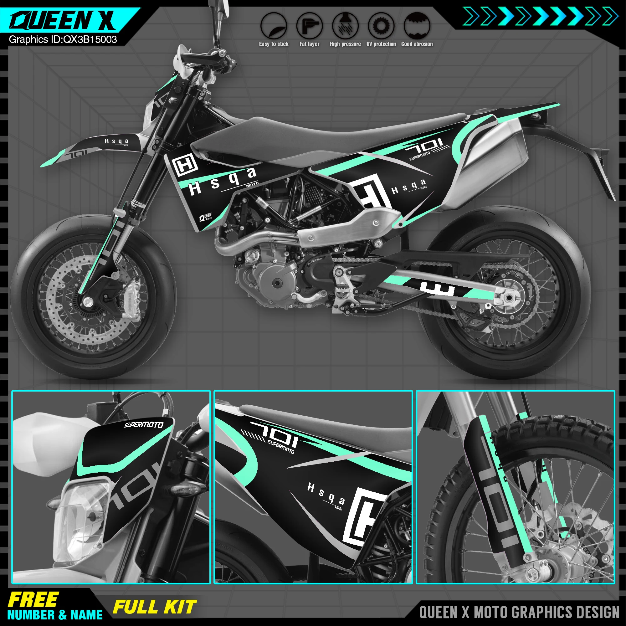 

Набор наклеек QUEEN X MOTO 15-20 701 SUPERMOTO ENDURO 2015-17 2018 2019 2020