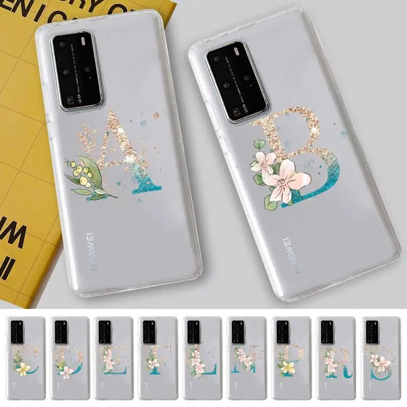 

Initial Letter A Z Phone Case for Samsung S20 ULTRA S30 for Redmi 8 for Xiaomi Note10 for Huawei Y6 Y5 cover