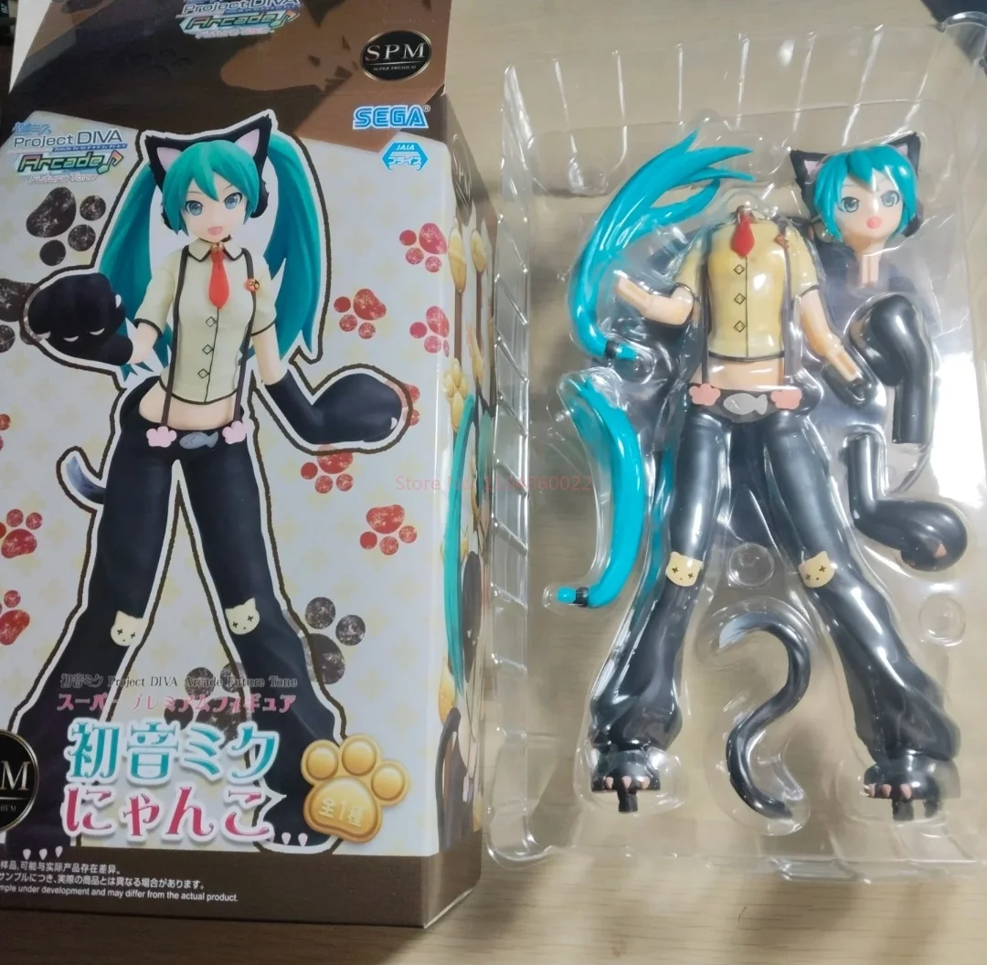 Оригинал в наличии Sega Spm Vocaloid Hatsune Miku Project Diva Cat версия ПВХ фигурка модель коллекция подарок украшение для рабочего стола (art.: 3920cf82c7395) - 3920cf82c7395