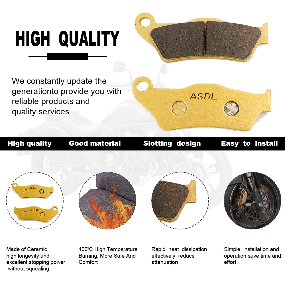 

450cc Motorcycle Front Brake Pads Disc Tablets For KTM LC4-E 400 Enduro SX440 SX 440 450 EXC440 EXC 440 SX450 4T EXC-R 450 4T