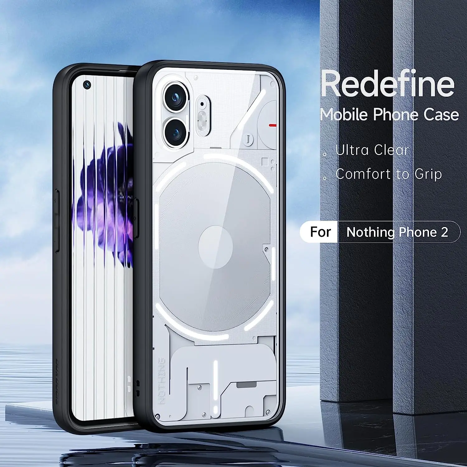 

Luxury Case for Nothing Phone 2 Cover Non-Yellowing Shockproof Anti-Scratch Hard PC Back Phone Case for Nothing Phone (2) Clear