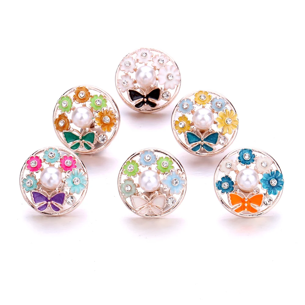 

Wholesale New Arrivals DIY Round Pearl Buckle Jewelry Fit 18mm Buckle Bracelet Buckle Jewelry For Men And Women B1234