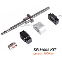 sfu1605 ball screw kit c7 with flange single ball nut end machinedbkbf12ball nut housingcoupler for cnc parts
