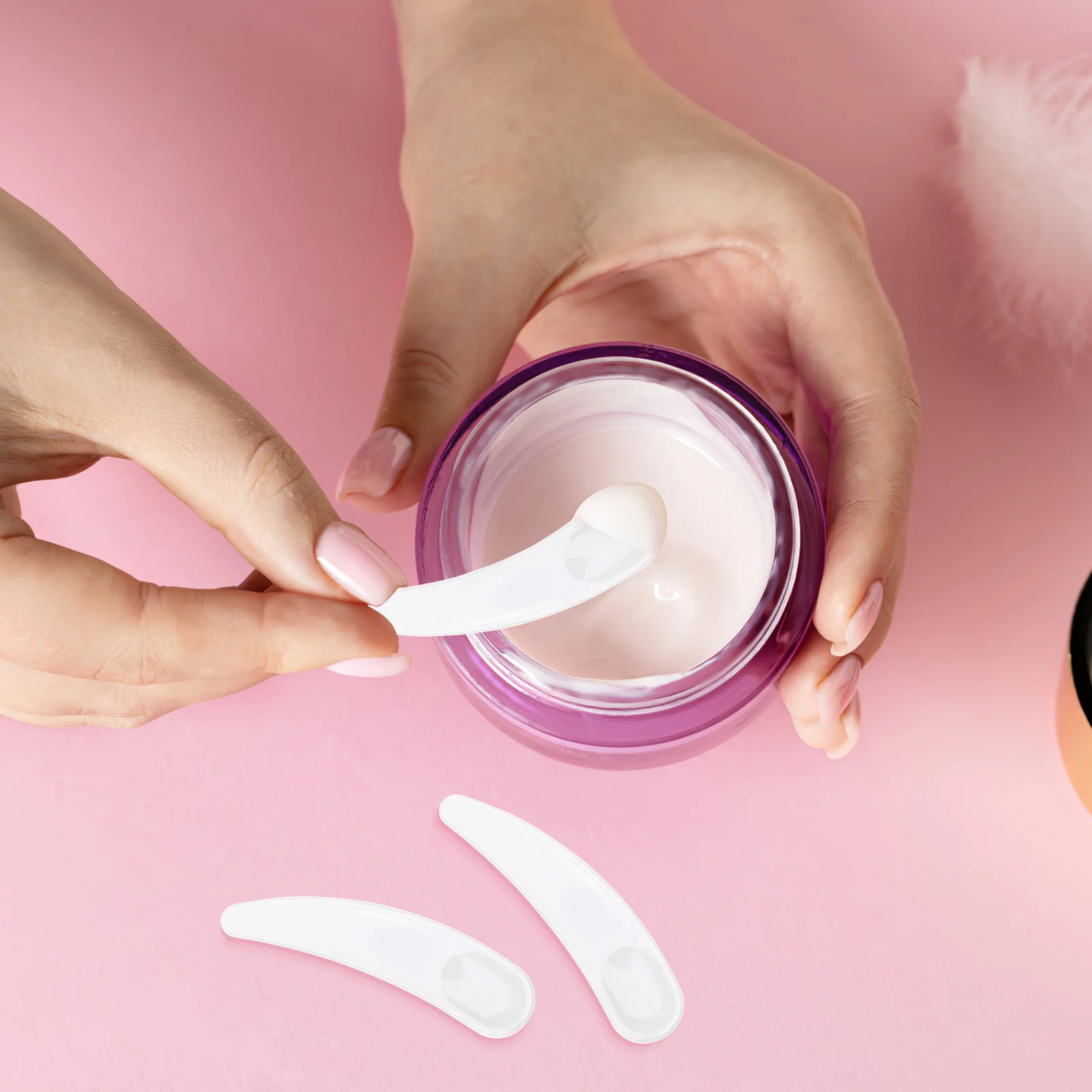 

Face Cream Spoon Mask Spatulas Makeup Beauty Aid Tools Skincare Plastic Scoops