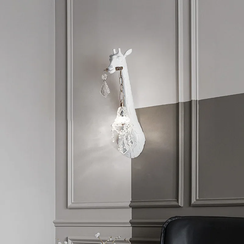 Настенный светильник с изображением жирафа моделирование животных из смолы