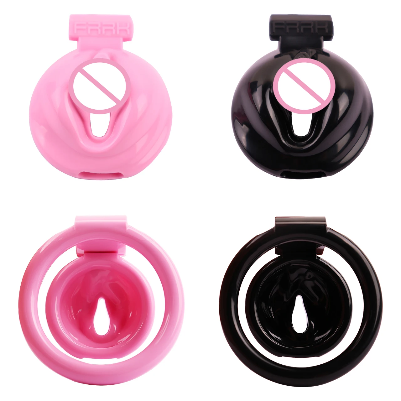 FRRK розовый пояс верности из АБС-пластика с 4 кольцами на пенис Пояс БДСМ ремень
