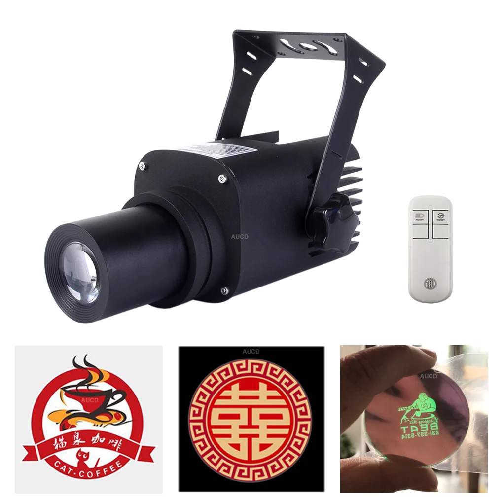 

Custom Gobo Card & IP65 Outdoors Waterproof 25W LED HD Zoom AD Logo Projector Lamps DJ Static Turning Image Advertising Lights