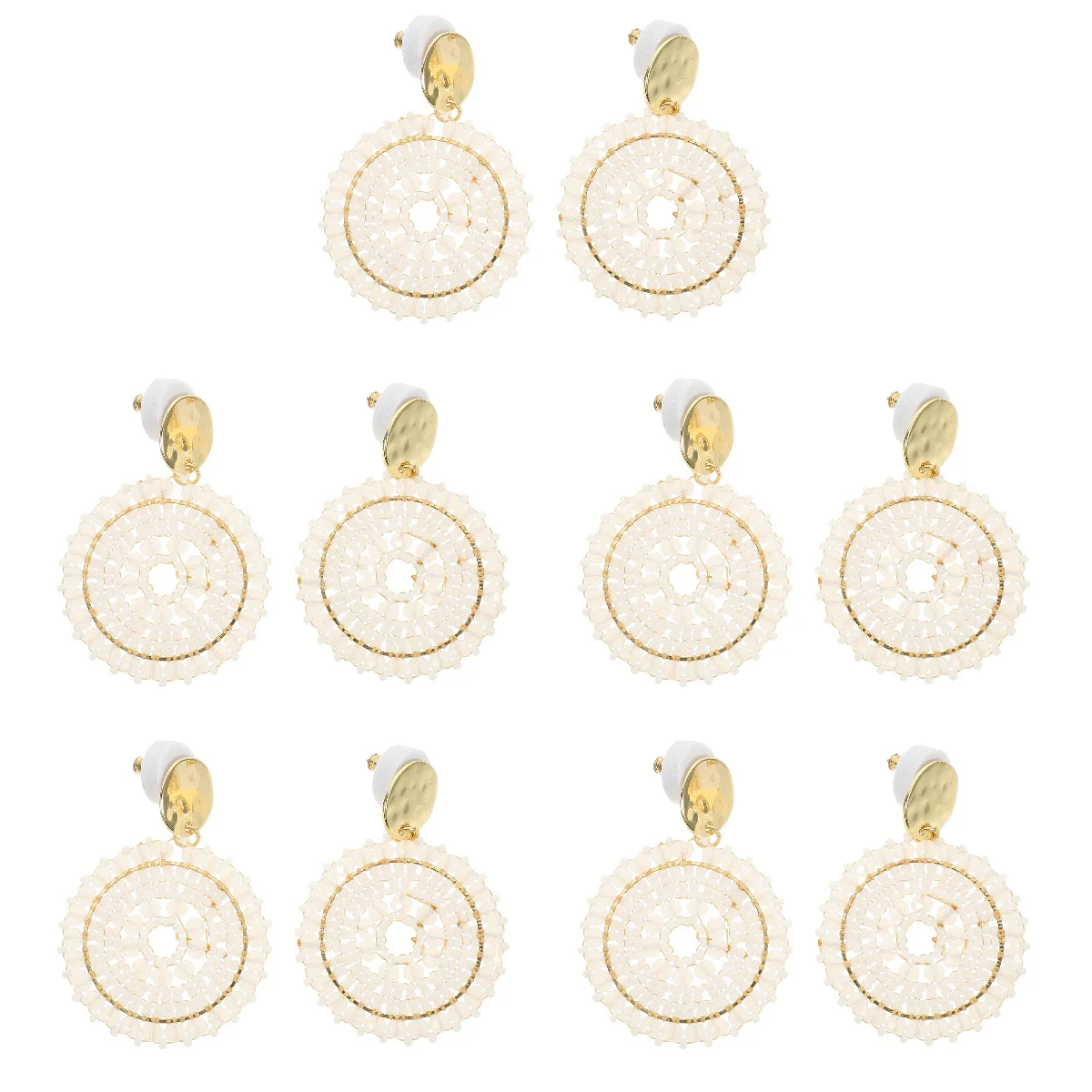 

5 Pairs Statement Earrings Dangle Hoop Women European Fashion Jewelry Crystal Stud Teen Girls Bead