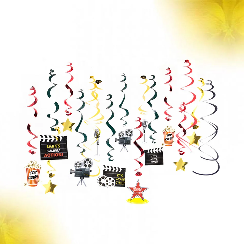 

Movie Night Hanging Decor Birthday Swirl Ceiling Streamers Party Supplies