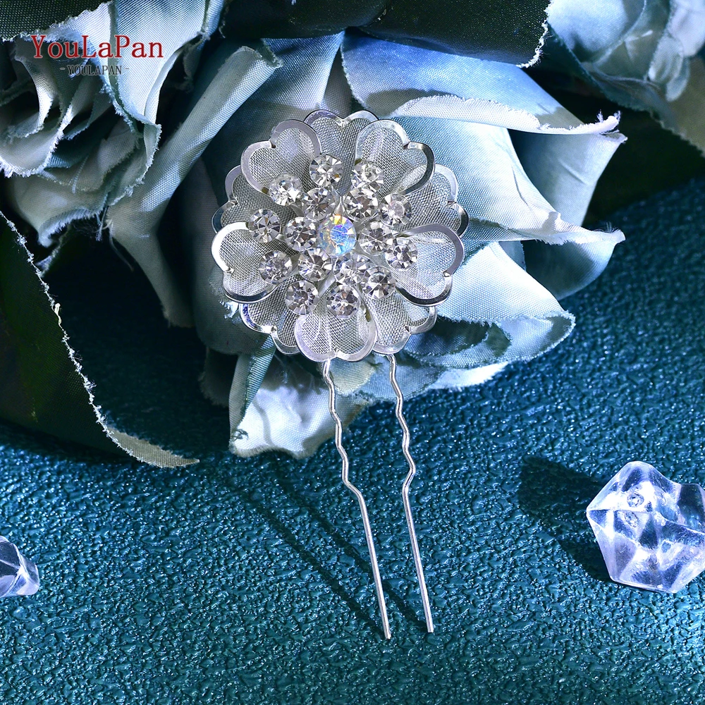 U-образная шпилька для волос YouLaPan Bride из сплава с цветами элегантная женская
