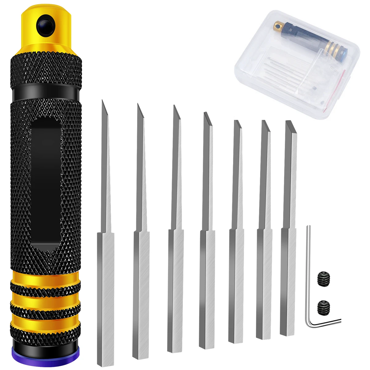 

Model Chisel With Blades Gundam Resin Carved Scribe Line Hobby Cutting Tool Chisel 7 Blades Tools For RC Car / Drone Repairing