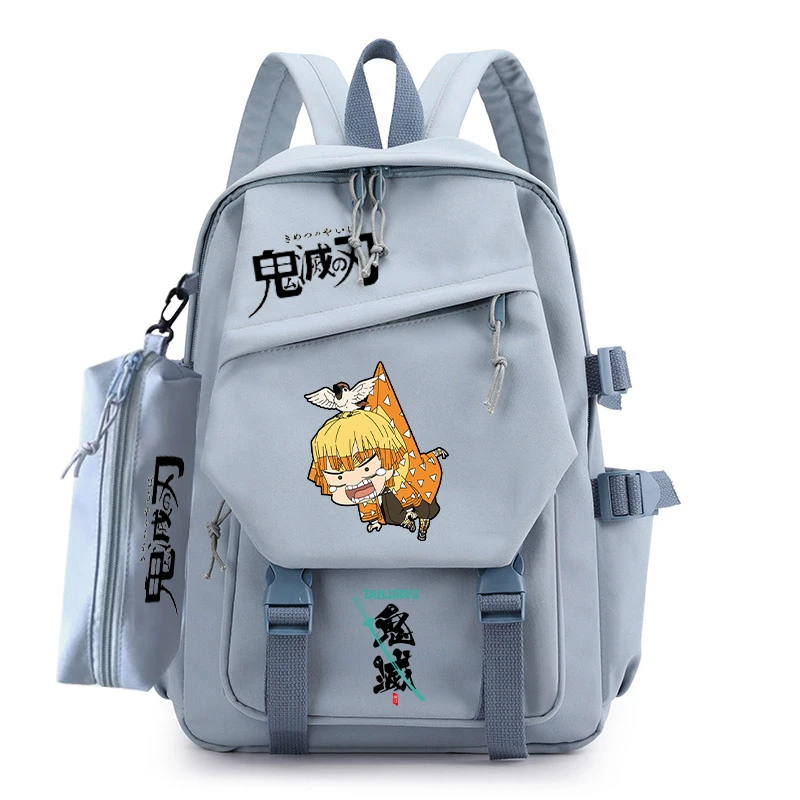 Anime Demon Slayer Kimetsu No Yaiba Schoolbag Travel Backpack Shoulder Bag With Pencil Case For Students