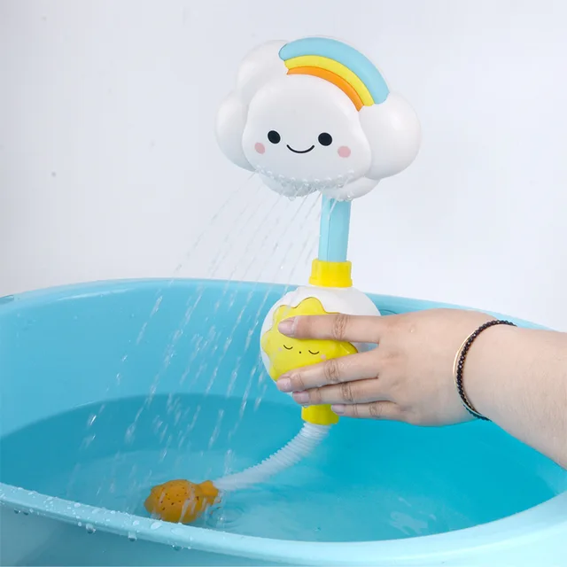 Baby Bath Toys Cloud Bathtub Showers Bathing Spouts Suckers Folding Faucet Children Bath Toys Cute Spray Shower Kids Gift 2