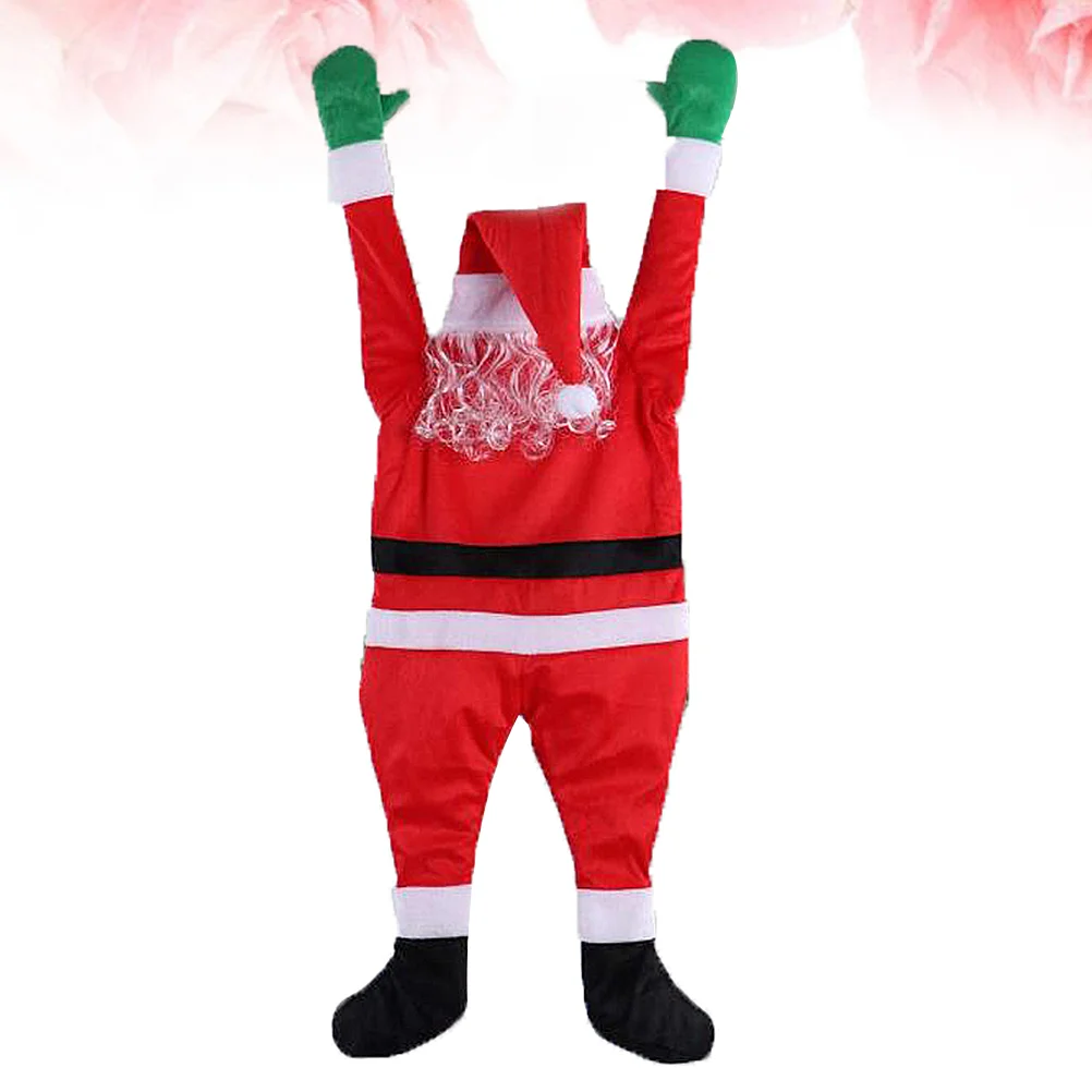 

Santa Claus Decoration Christmas Hanging Gutter Decor Outdoor Ornaments Window Wall Door Funny Indoor Suit Climbing Caus The