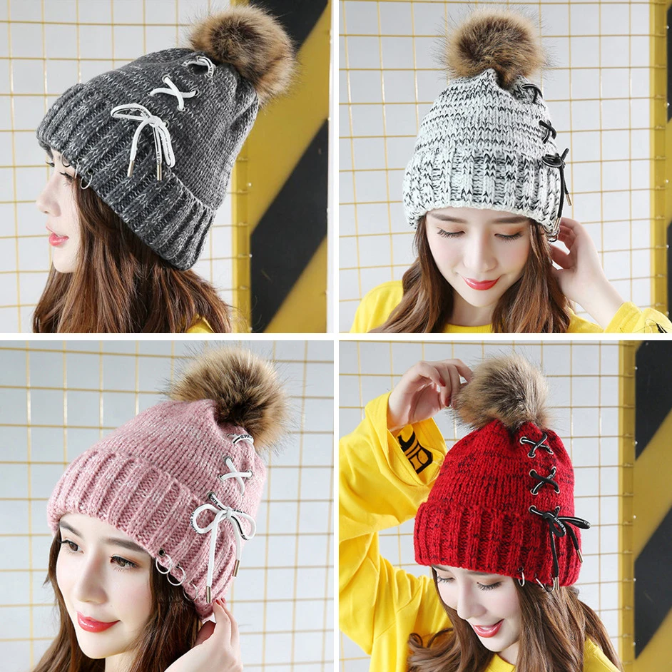 

2019 Women's Fashion Winter Beanie Hat Casual HIP HOP Knit Beanies Caps Gorros Hats for Women Girls