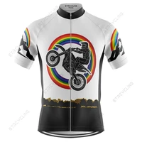 rainbow cycling jersey mountain bike cycling shirt summer breathable short sleeves racing road bicycle clothing