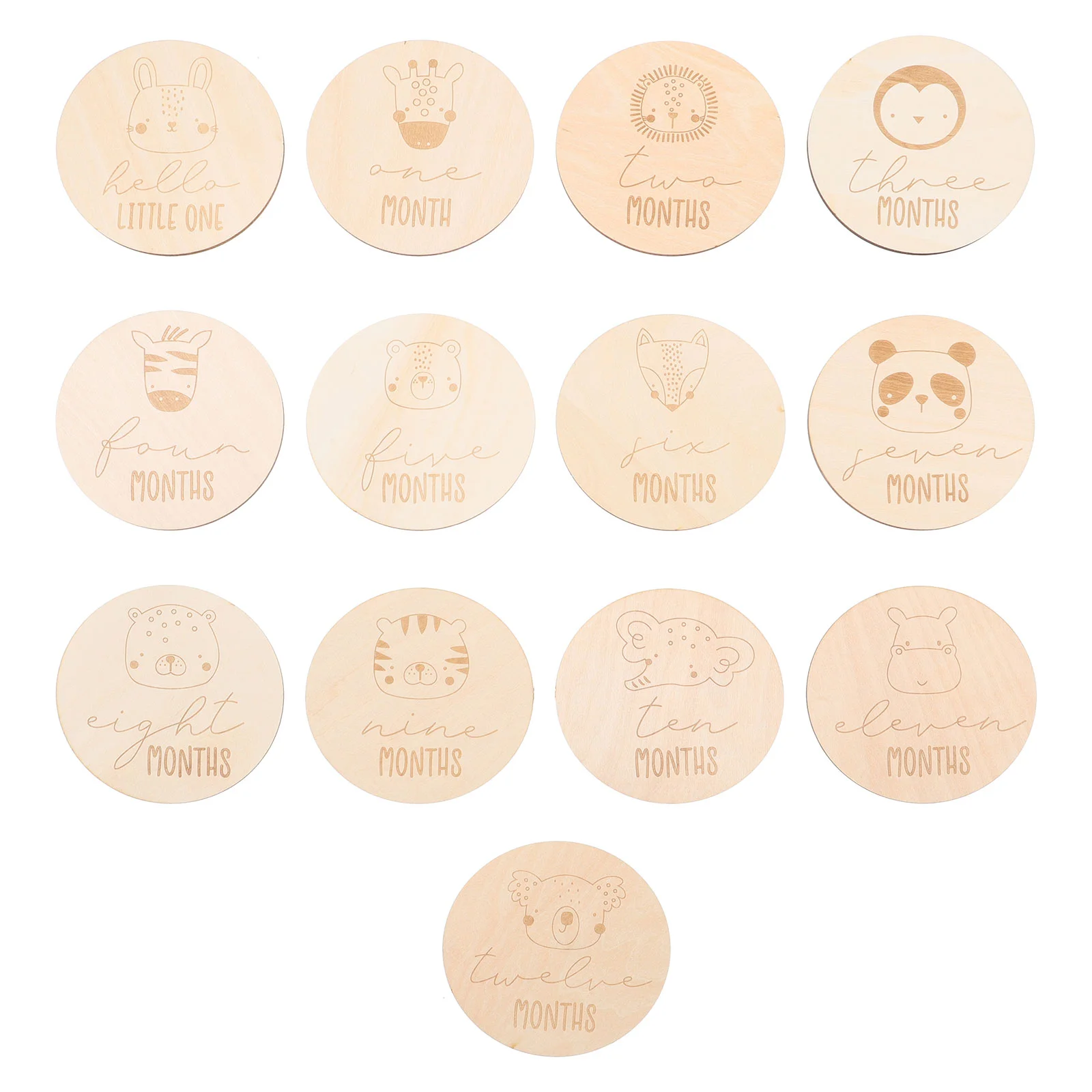 

13pcs Chic Stylish Fashion Delicate Animal Design Milestone Cards Monthly Cards Birth Cards for Gift