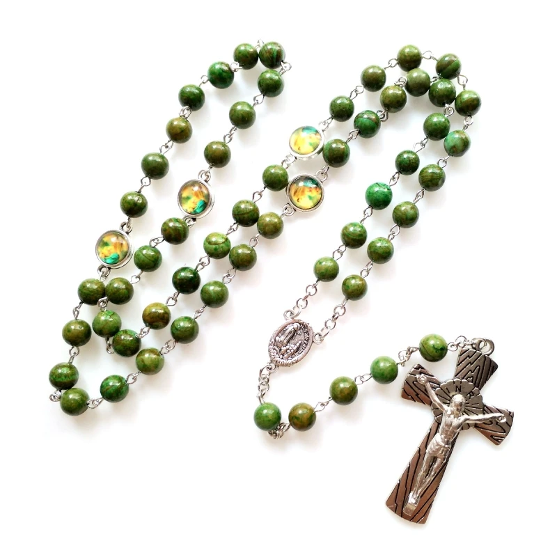 

Rosary Necklace with Jesus Crucifix Medal Rosary Prayer Gifts for Women Catholic Necklace with Jesus Christ Religious