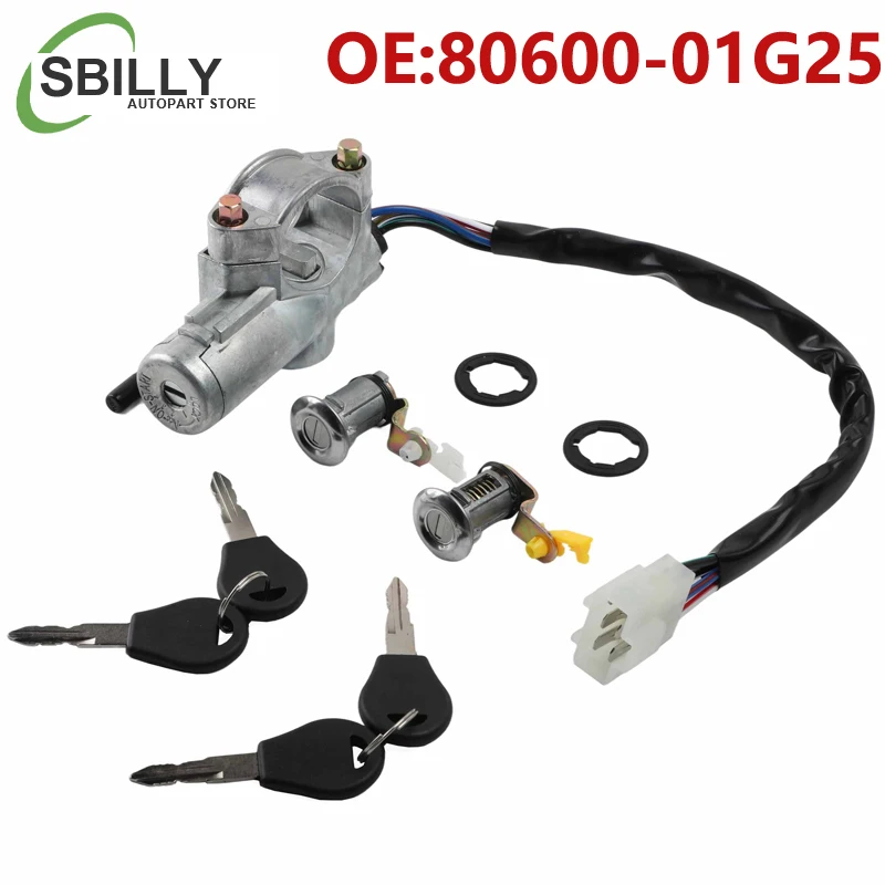 

80600-01G25 Автомобильный дверной замок с 2 ключами для Nissan D21 Pickup Pathfinder 1987-1991 8060001G25 8060101G25 4870075P25