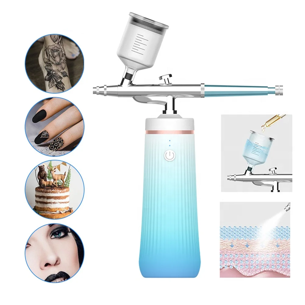 

High Pressure Nano Spray Face Steamer Moisturizing Beauty Water Oxygen Injector Facial Pore Cleaner Nail Skin Care Tool Airbrush