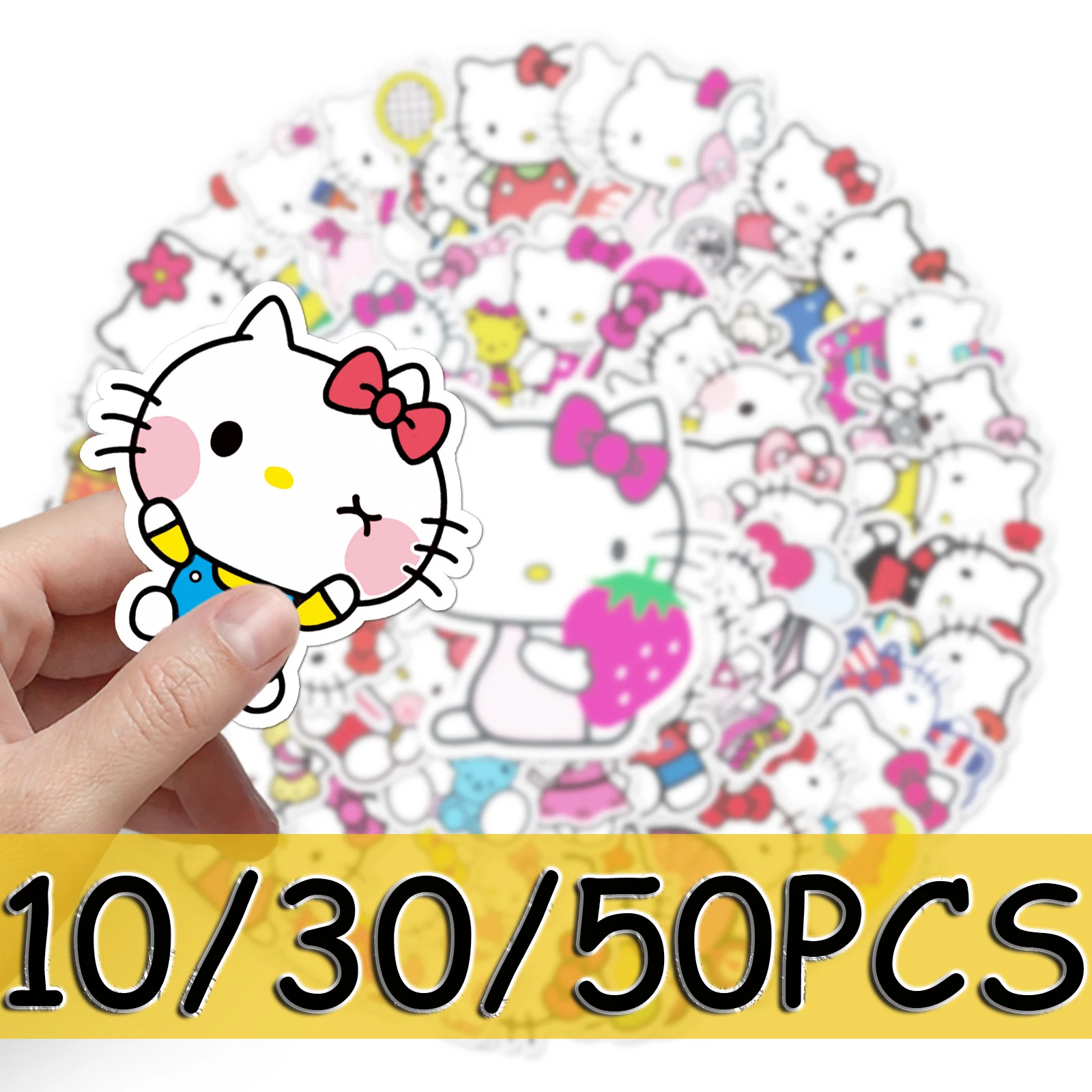 

10/30/50 Pcs kuromi Stickers Hello kitty Sticker Waterproof Skateboard Motorcycle Guitar Luggage Laptop Bicycle Sticker Kids Toy