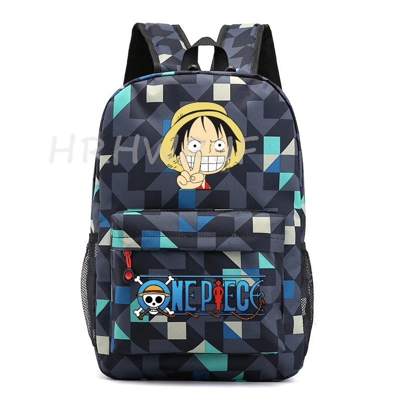 Фото Школьный рюкзак ONE PIECE Monkey D Luffy для подростков, нейлоновый рюкзак для девочек, милый женский рюкзак для ноутбука, дорожная сумка, вместительный рюкзак для книг, унисекс №5