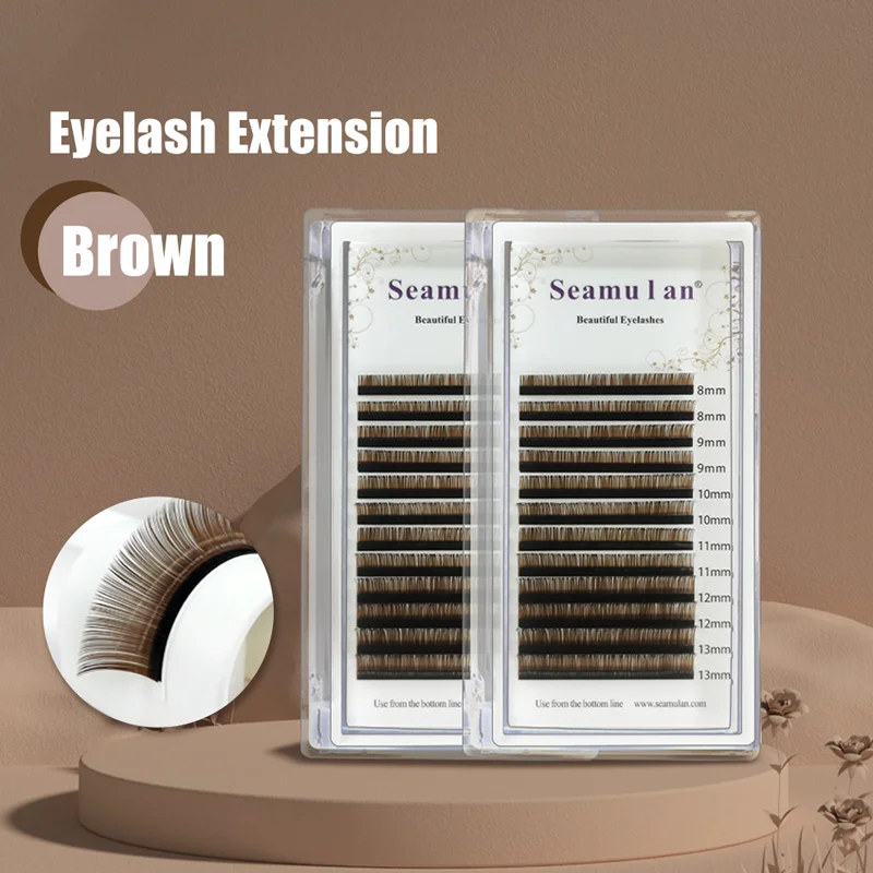 Brown Eyelashes Individual Lashes Mix Premium Soft Natural False Eyelash Extension Faux Mink Cilia Lash Makeup Maquiagem Cilios