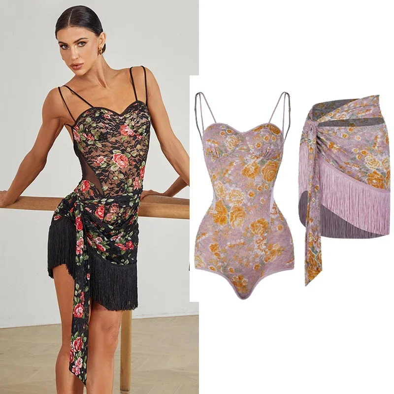 Летняя одежда для латинских танцев платье выступлений с ча-ча-румбой сальсы