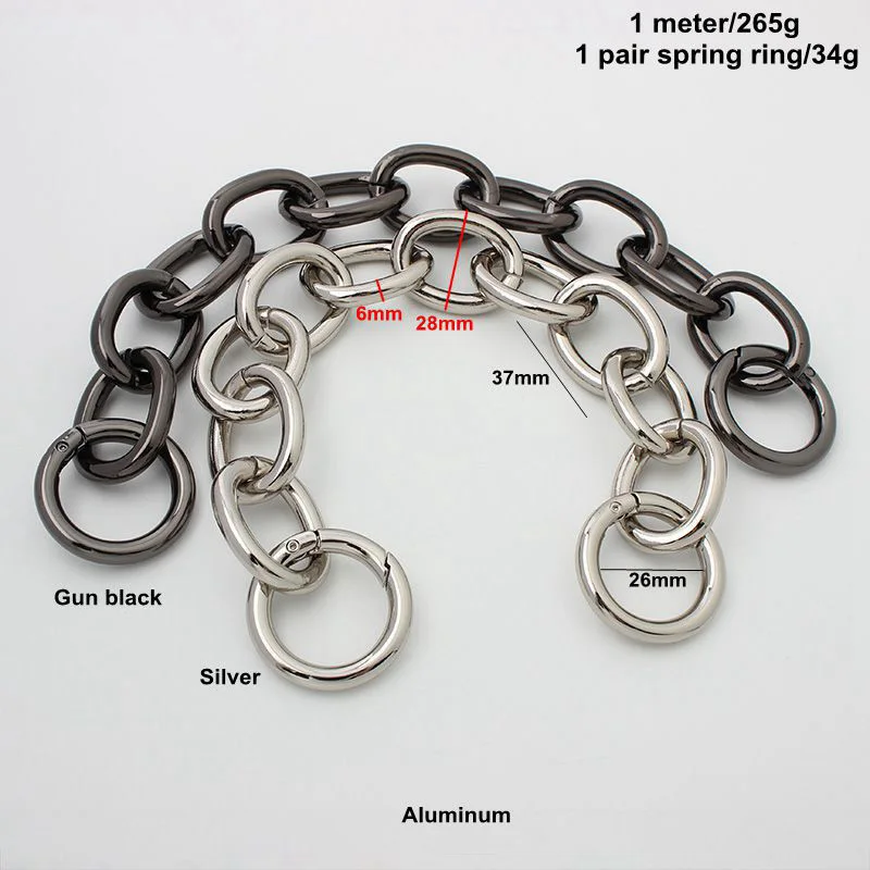 O Ring Aluminum Chain Thick Chain Purse Strap Light Weight Bags Strap Bag Parts Handles Easy Matching Accessory Handbag Straps