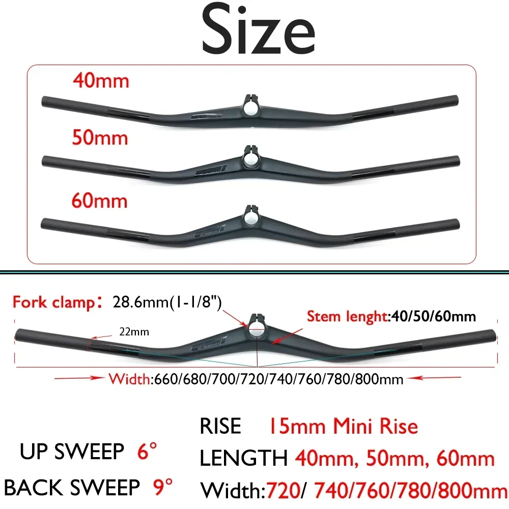 SYNCROS HIXON IC SL 15 мм Mini RISE Carbon Bike Интегрированный руль для горного велосипеда легкий