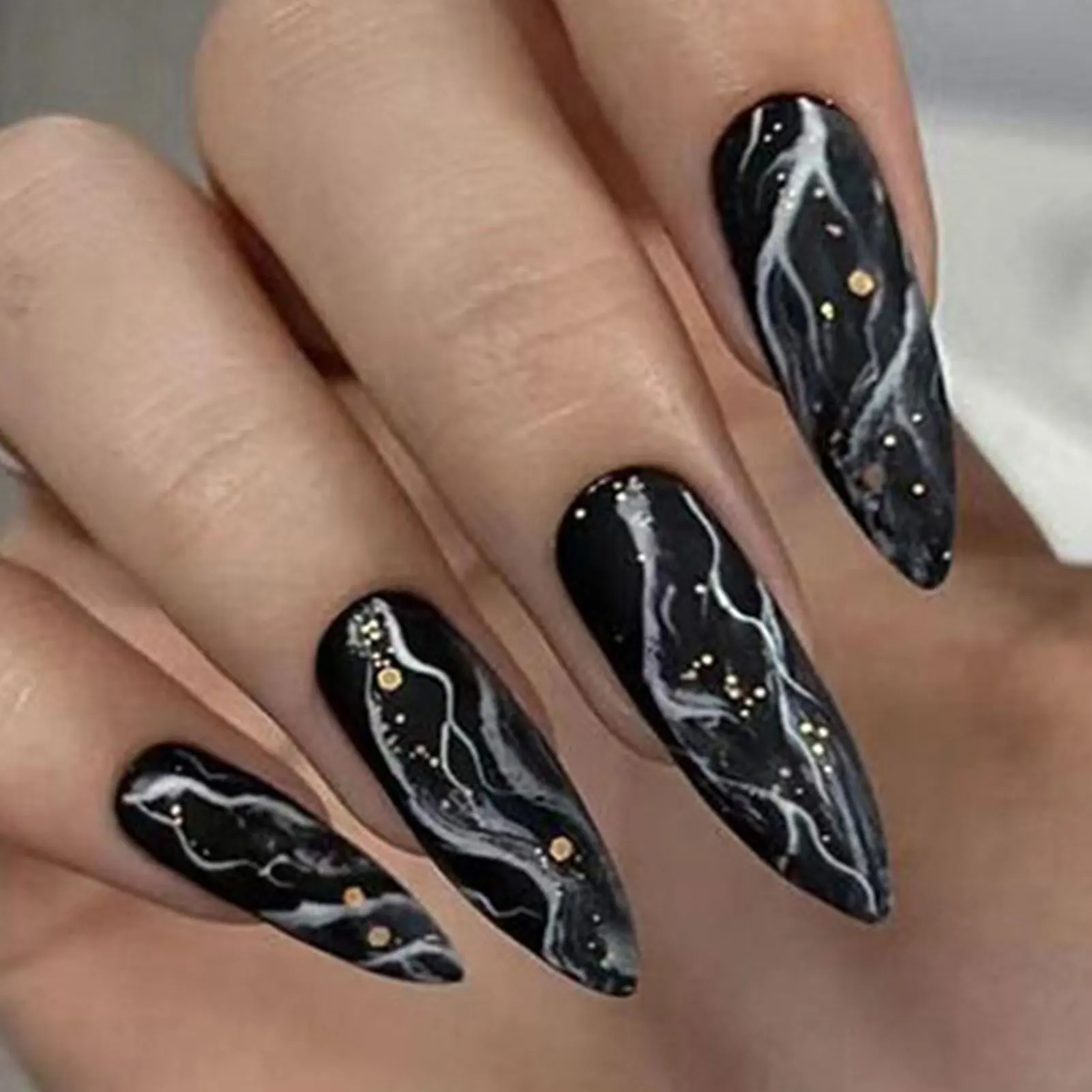 

24 шт., накладные ногти на шпильках с клеем