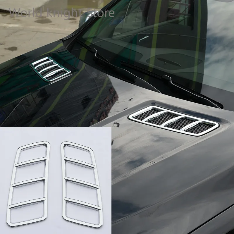 

For Mercedes Benz ML GL GLE GLS w166 Car Accessory 2013-2017 ABS Chrome Engine Roof Hood Sticker Trim 2 Pcs Bright Silver