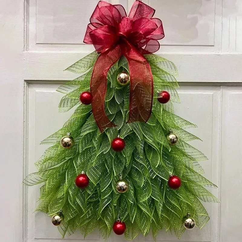 Christmas Simulation Tree Wreath Door Decoration Hanging Home Holiday Yard Props Outdoor Garden Gifts