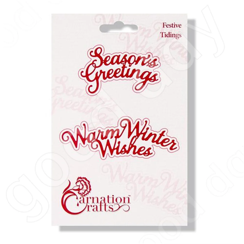 

2022 Arrival New Christmas Festive Tidings Metal Cutting Dies Scrapbook Diary Decoration Embossing Template Diy Card Handmade